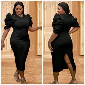 Black plus size dress